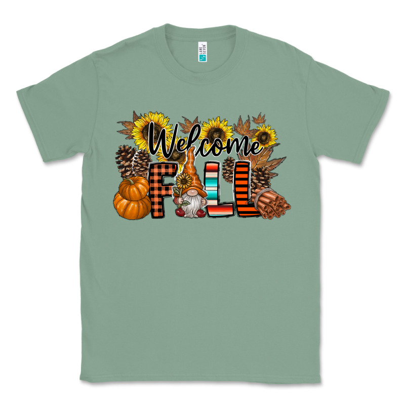 Welcome Fall Pumpkin Classic Tee by CowhideDigitalArt | Teevron