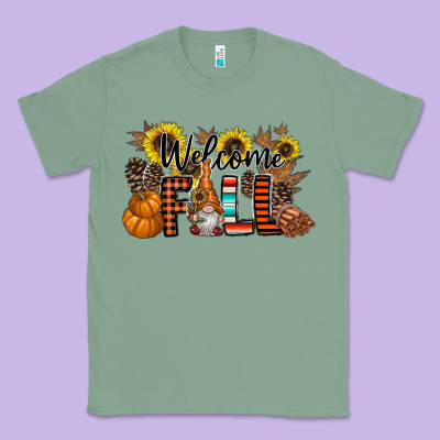 Welcome Fall Pumpkin Classic Tee Designed By Cowhidedigitalart