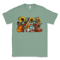Sage Welcome Fall Pumpkin Classic Tee - CowhideDigitalArt