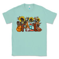 Seafoam Welcome Fall Pumpkin Classic Tee - CowhideDigitalArt