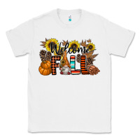 White Welcome Fall Pumpkin Classic Tee - CowhideDigitalArt