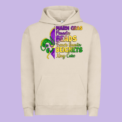 Mardi Gras Parades Beads French Quarter Beignets K Urban Hoodie Designed By Lillyallendesigns