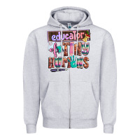 Heather Grey educator of tiny humans Zipper Hoodie - AdoDesignShop
