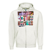 Oatmeal Heather educator of tiny humans Zipper Hoodie - AdoDesignShop