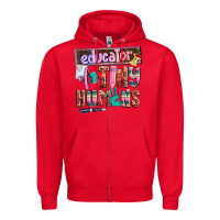 Red educator of tiny humans Zipper Hoodie - AdoDesignShop
