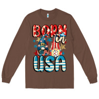 Chestnut Born in USA gnomes 4th of July Long Sleeve Tee - CowGirlArtShop
