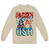 Mushroom Born in USA gnomes 4th of July Long Sleeve Tee - CowGirlArtShop