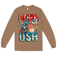 Toasted Coconut Born in USA gnomes 4th of July Long Sleeve Tee - CowGirlArtShop