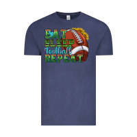 Vintage Denim eat sleep football repeat Vintage Tee - texasbilliewilder