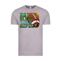 Vintage Zinc eat sleep football repeat Vintage Tee - texasbilliewilder