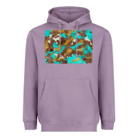 Lavender western turquoise leopard and cowhide background Heavyweight Hoodie - Artiststas