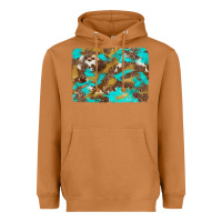 Meerkat western turquoise leopard and cowhide background Heavyweight Hoodie - Artiststas