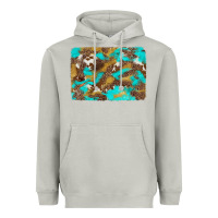 Moon Dust western turquoise leopard and cowhide background Heavyweight Hoodie - Artiststas