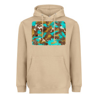 Mushroom western turquoise leopard and cowhide background Heavyweight Hoodie - Artiststas