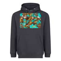 Smoke western turquoise leopard and cowhide background Heavyweight Hoodie - Artiststas