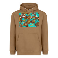 Toasted Coconut western turquoise leopard and cowhide background Heavyweight Hoodie - Artiststas