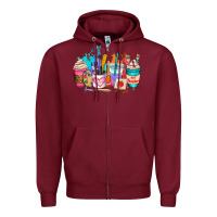 Burgundy art teacher coffee cup Zipper Hoodie - AdoDesignShop