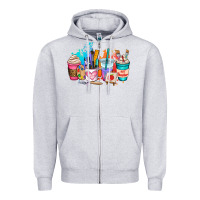 Heather Grey art teacher coffee cup Zipper Hoodie - AdoDesignShop