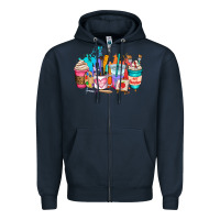 Navy art teacher coffee cup Zipper Hoodie - AdoDesignShop