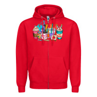 Red art teacher coffee cup Zipper Hoodie - AdoDesignShop