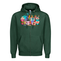 Sports Green art teacher coffee cup Zipper Hoodie - AdoDesignShop