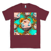 Burgundy hedgehog western seamless pattern Classic Tee - HRA Design Shop