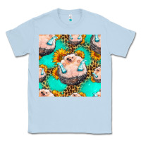 Dusty Blue hedgehog western seamless pattern Classic Tee - HRA Design Shop