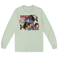 Matcha Born to be free 4th of july Long Sleeve Tee - CowGirlArtShop