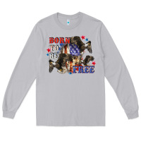 Moon Dust Born to be free 4th of july Long Sleeve Tee - CowGirlArtShop