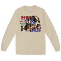 Mushroom Born to be free 4th of july Long Sleeve Tee - CowGirlArtShop