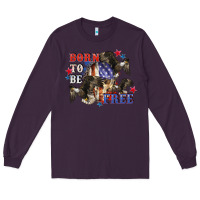 Plum Born to be free 4th of july Long Sleeve Tee - CowGirlArtShop