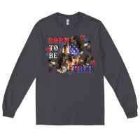 Smoke Born to be free 4th of july Long Sleeve Tee - CowGirlArtShop