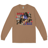 Toasted Coconut Born to be free 4th of july Long Sleeve Tee - CowGirlArtShop