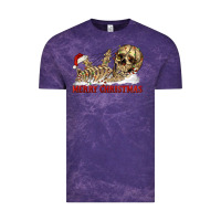 Cloud Purple Merry christmas skeleton Vintage Tee - RanaPortraitStore