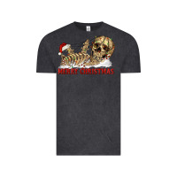 Vintage Black Merry christmas skeleton Vintage Tee - RanaPortraitStore