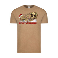Vintage Coffee Merry christmas skeleton Vintage Tee - RanaPortraitStore