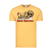 Vintage Mustard Merry christmas skeleton Vintage Tee - RanaPortraitStore