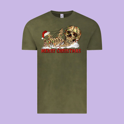 Vintage Tee Merry christmas skeleton