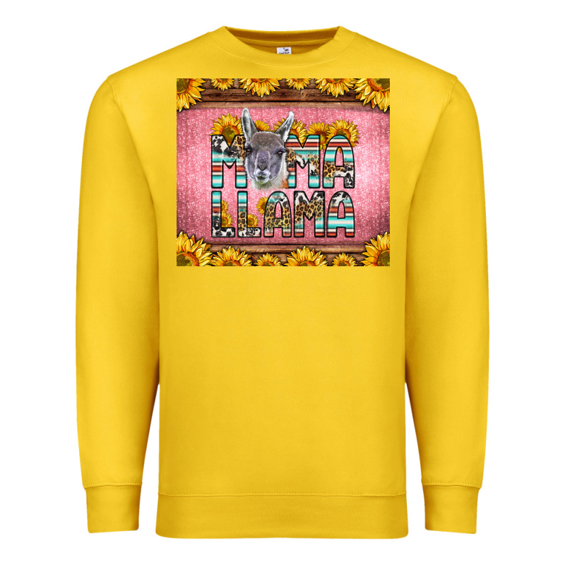 Mama Llama Sunflowers Premium Sweatshirt by LillyAllenDesigns | Teevron
