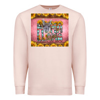 Pale Pink mama llama sunflowers Premium Sweatshirt - LillyAllenDesigns