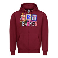 Burgundy art teacher Zipper Hoodie - AdoDesignShop