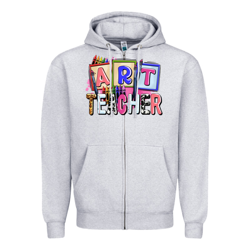 Art Teacher Zipper Hoodie by AdoDesignShop | Teevron