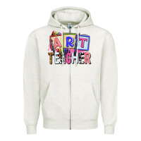 Oatmeal Heather art teacher Zipper Hoodie - AdoDesignShop