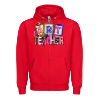Red art teacher Zipper Hoodie - AdoDesignShop
