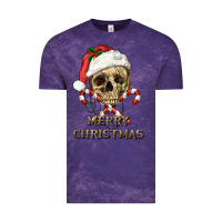Cloud Purple merry christmas skull Vintage Tee - RanaPortraitStore