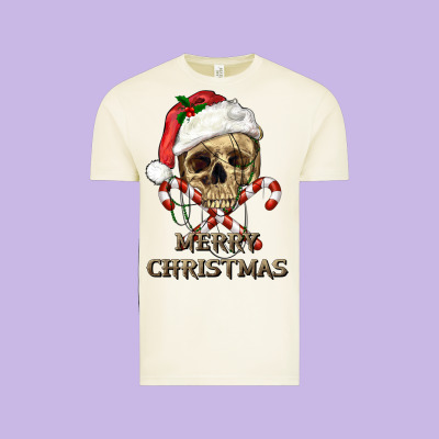 Vintage Tee merry christmas skull