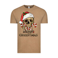 Vintage Coffee merry christmas skull Vintage Tee - RanaPortraitStore