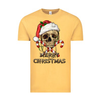 Vintage Mustard merry christmas skull Vintage Tee - RanaPortraitStore