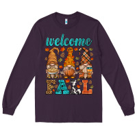 Plum welcome fall gnome Long Sleeve Tee - HRA Design Shop