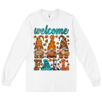 White welcome fall gnome Long Sleeve Tee - HRA Design Shop